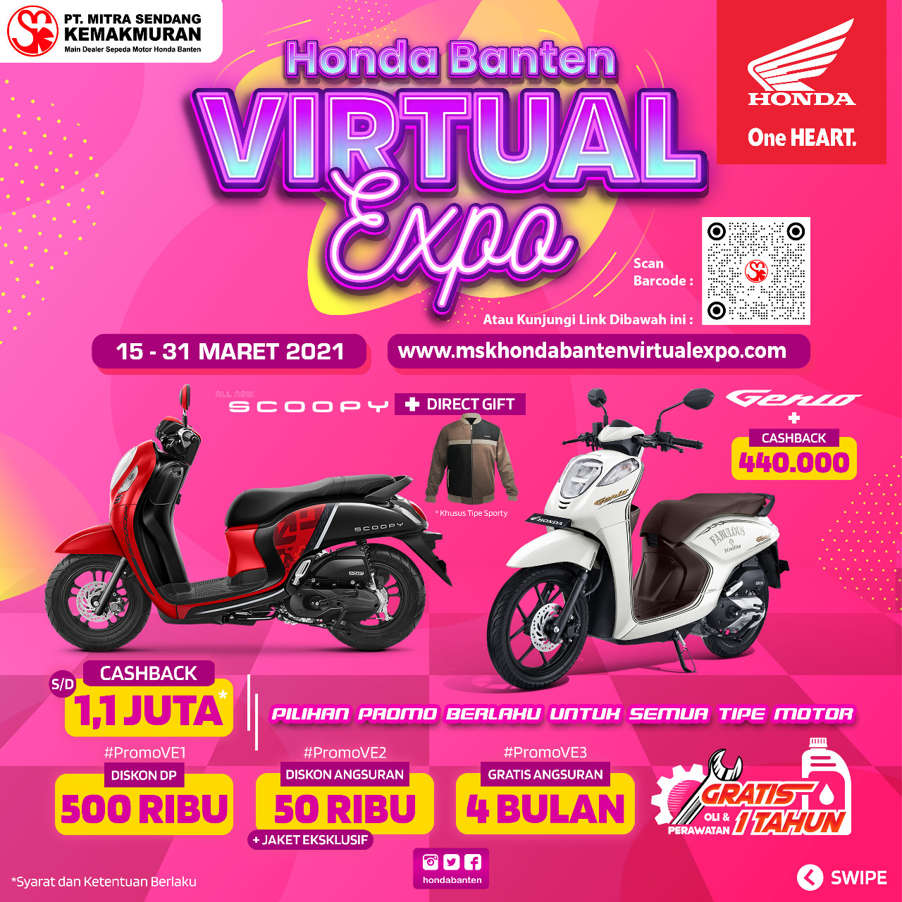 PT. Mitra Sendang Kemakmuran Ajak Konsumen Beli Sepeda Motor Honda Di Honda Banten Virtual Exhibition